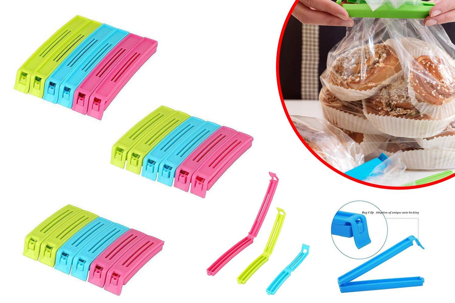 Snack Bag Clip Set (18 Pcs Multicolour)