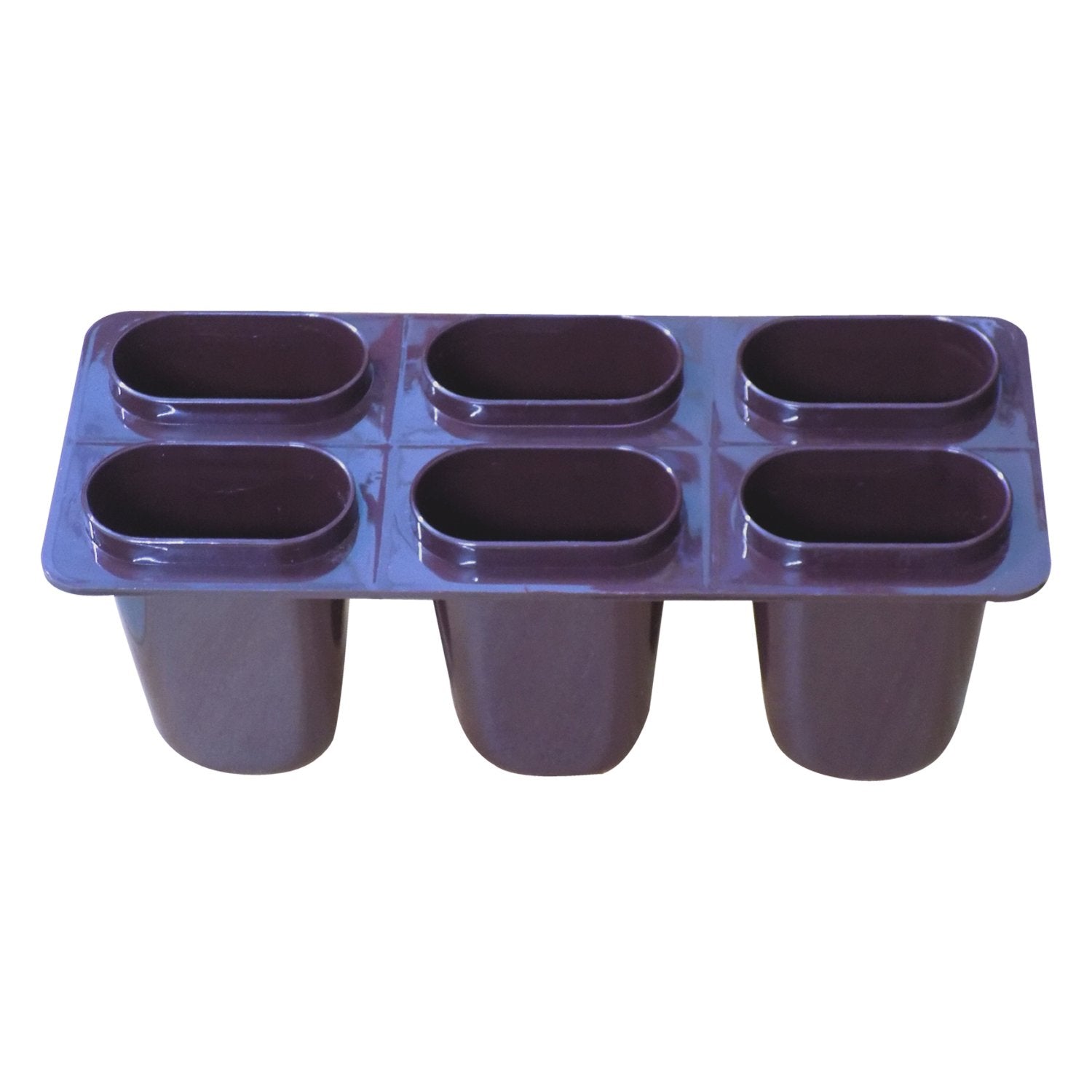 Plastic Ice Candy Maker Kulfi Maker Moulds Set with 6 Cups (Multicolour) - 1148_brown_ice_candy_maker