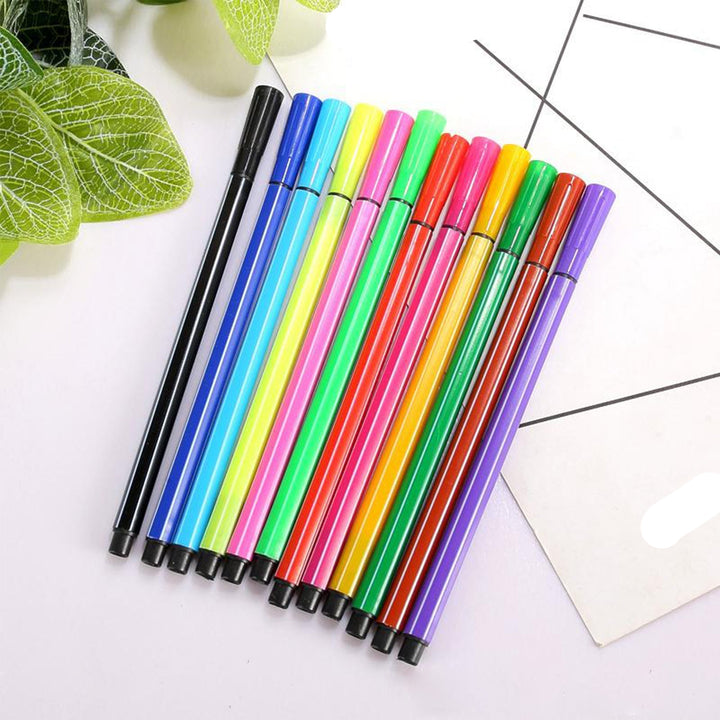 Colorful 12 pack drawing pens for kids with vibrant ink in various shades for creative art projects