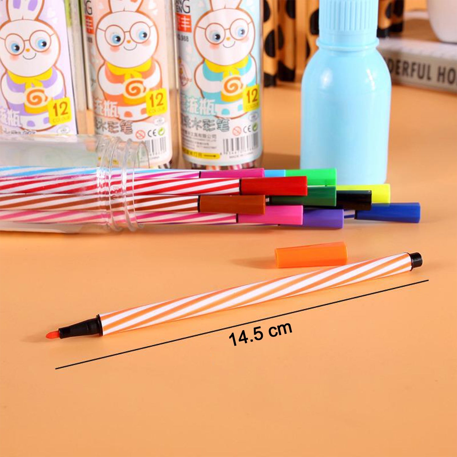 Colorful 12 pack drawing pens for kids with various ink colors and fun designs