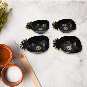 12 piece Pineapple Shape ceramic cup set for kitchen by Superior eMart in black and gold design