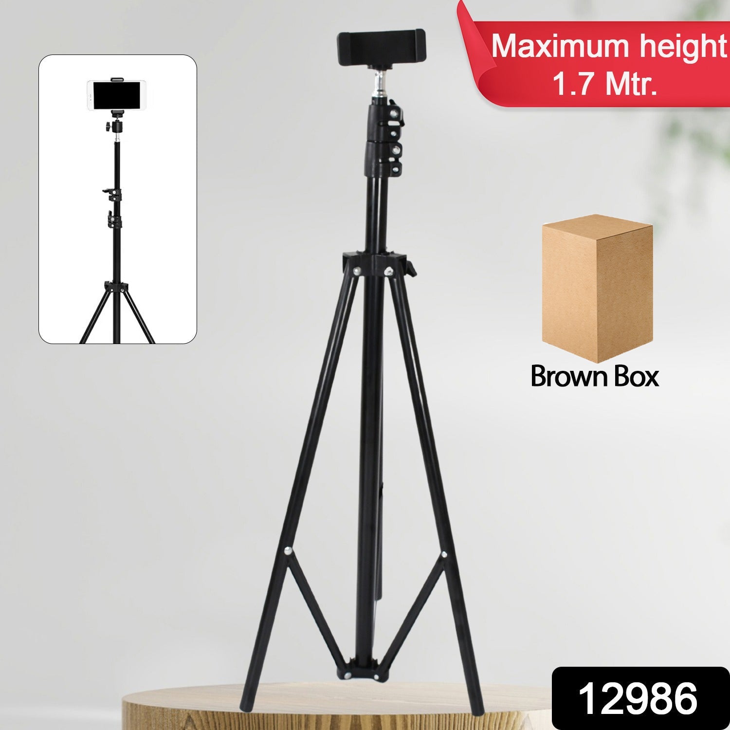 Professional Tripod with Multipurpose Head for Low Level Shooting, Panning for A - 12986_tripod_mobile_stand_170cm