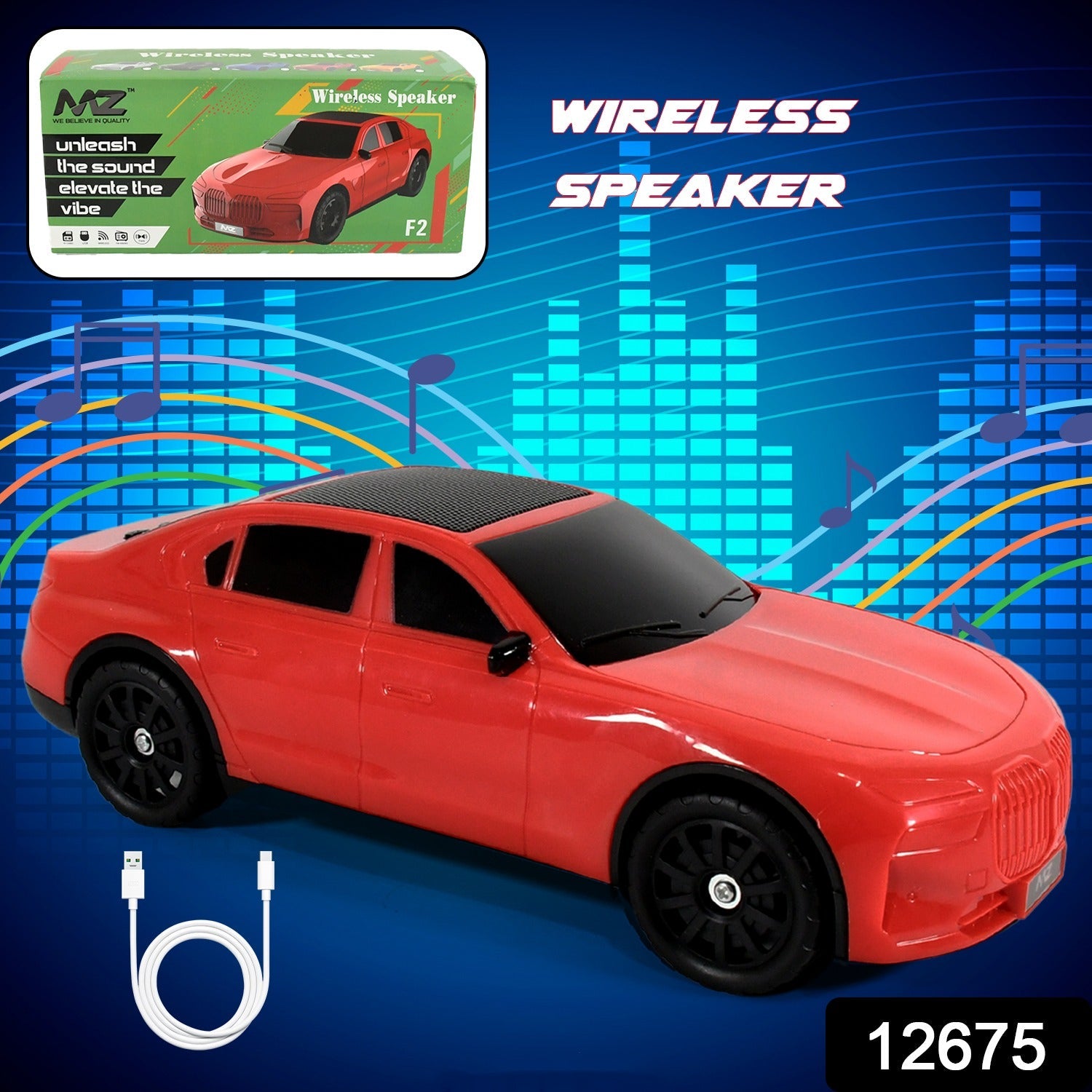 Wireless Bluetooth Speaker Portable Car Shape Music Speaker Support Bluetooth, T - 12675_car_shape_wireless_speaker