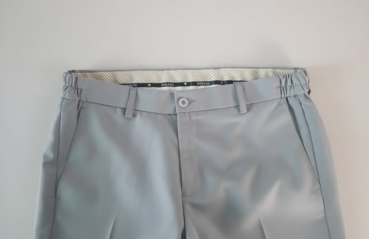 Grey Cotton Blend Regular Formal Trouser for Men
