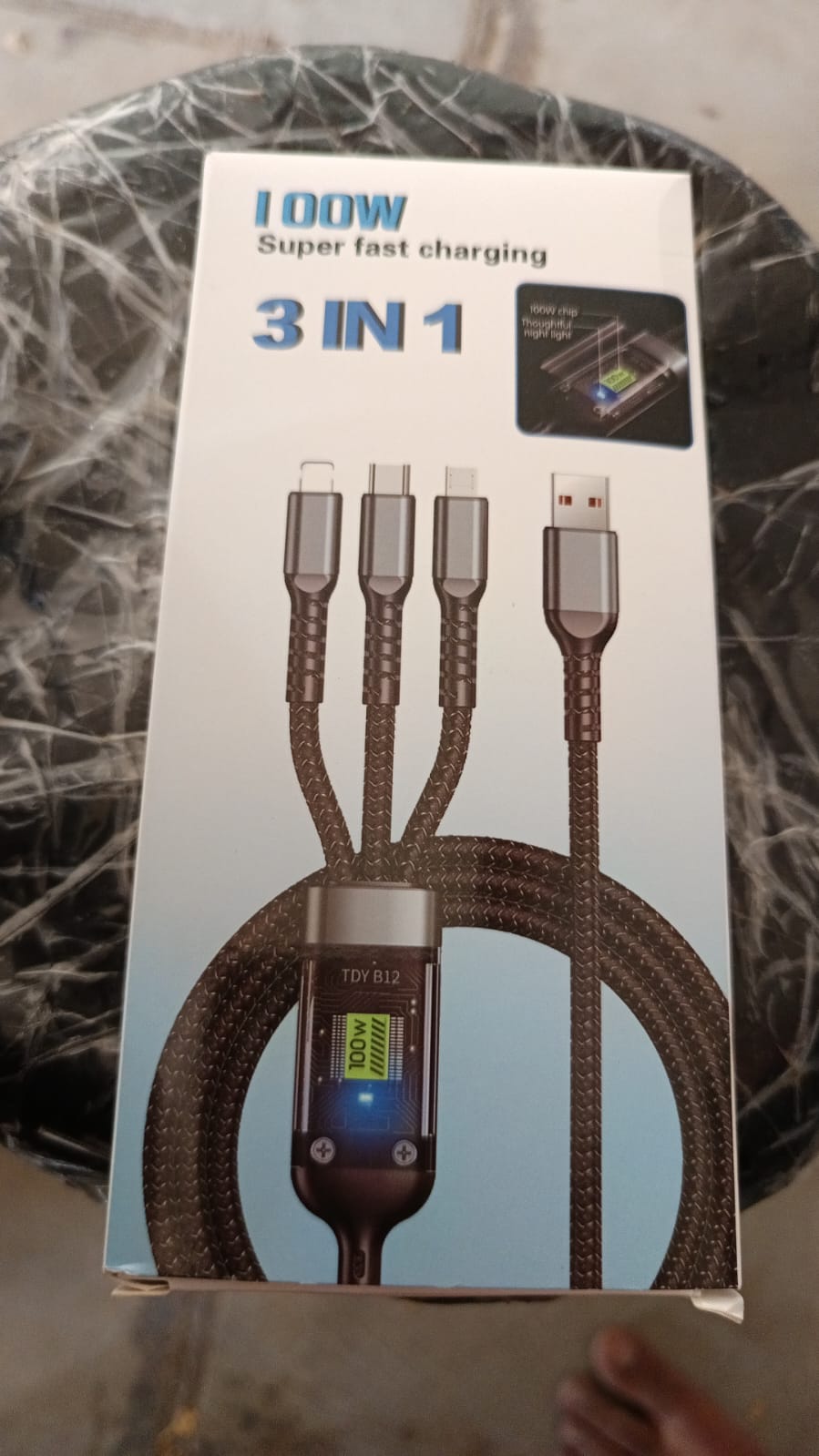 3-in-1 Super Fast Charging Cable 100w, Multifunctional Convenient Super Fast Cha - 13111_3in1_charging_cable_100w