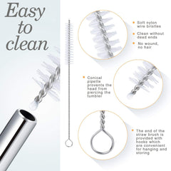 Reusable Stainless Steel Drinking Straws Bent (4 Bent Straws, 1 Brush) - 1733_5pc_bent_straw_cmb