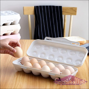 18 grid egg holder for fridge made of durable plastic, storing eggs securely in a clear design