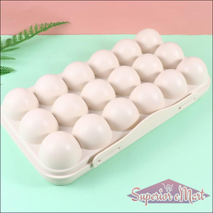 18 grid egg holder for fridge in white, perfect for organizing eggs securely and efficiently