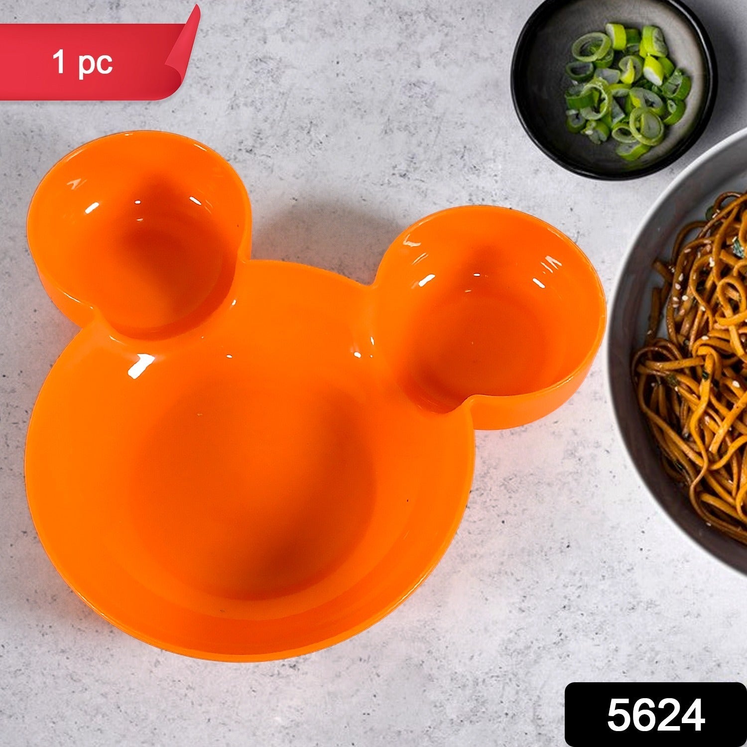 Mickey Mouse Shape Plates for Kids, BPA Free, & Unbreakable Children’s Food Pl - 5624_pla_mickey_mouse_plate_1pc