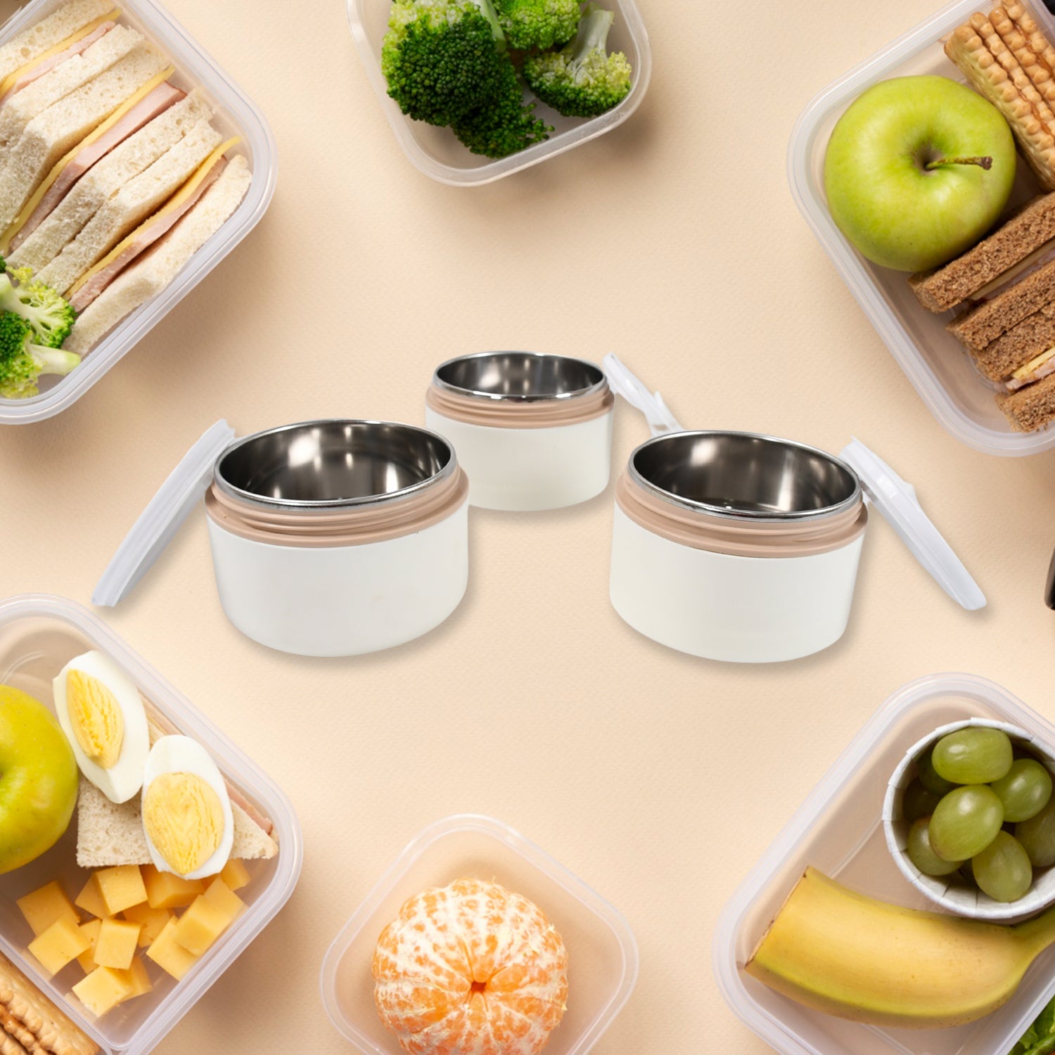 3 Layer Portable Lunch Box Stainless Steel Airtight Leak-Proof Lunch Box for Office, School, Picnic: Color May Vary