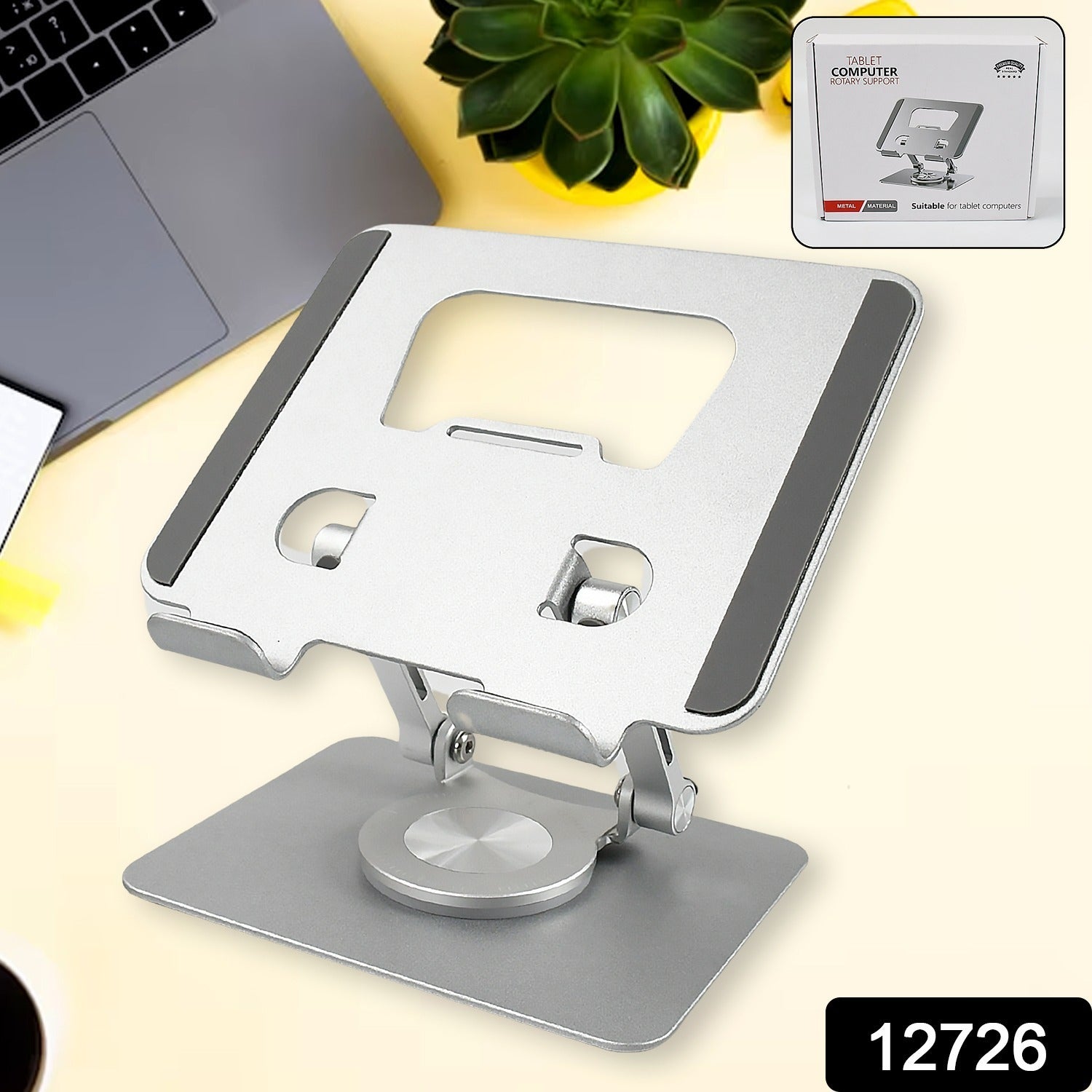 Aluminum Alloy 360°Rotating Bracket, Adjustable Tablet Stand, Portable Foldable - 12726_aluminum_tablet_stand_small