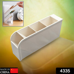 Plastic 4 Compartment Office Desktop Storage Box, Pen Pencil Stand/Holder Statio - 4335_4comp_desktop_storage_box