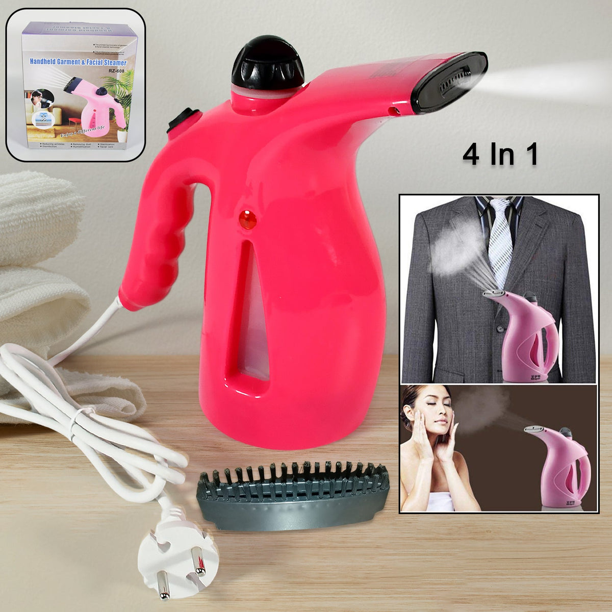 Portable 4 in 1 Handheld Garment Steamer & Facial Steamer Electric Iron Steam Po - 1261_facial_steamer