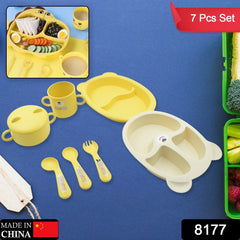 Baby Feeding Set For Kids And Toddlers (7 pcs set) - 8177_plastic_dinner_set_7pc_no2