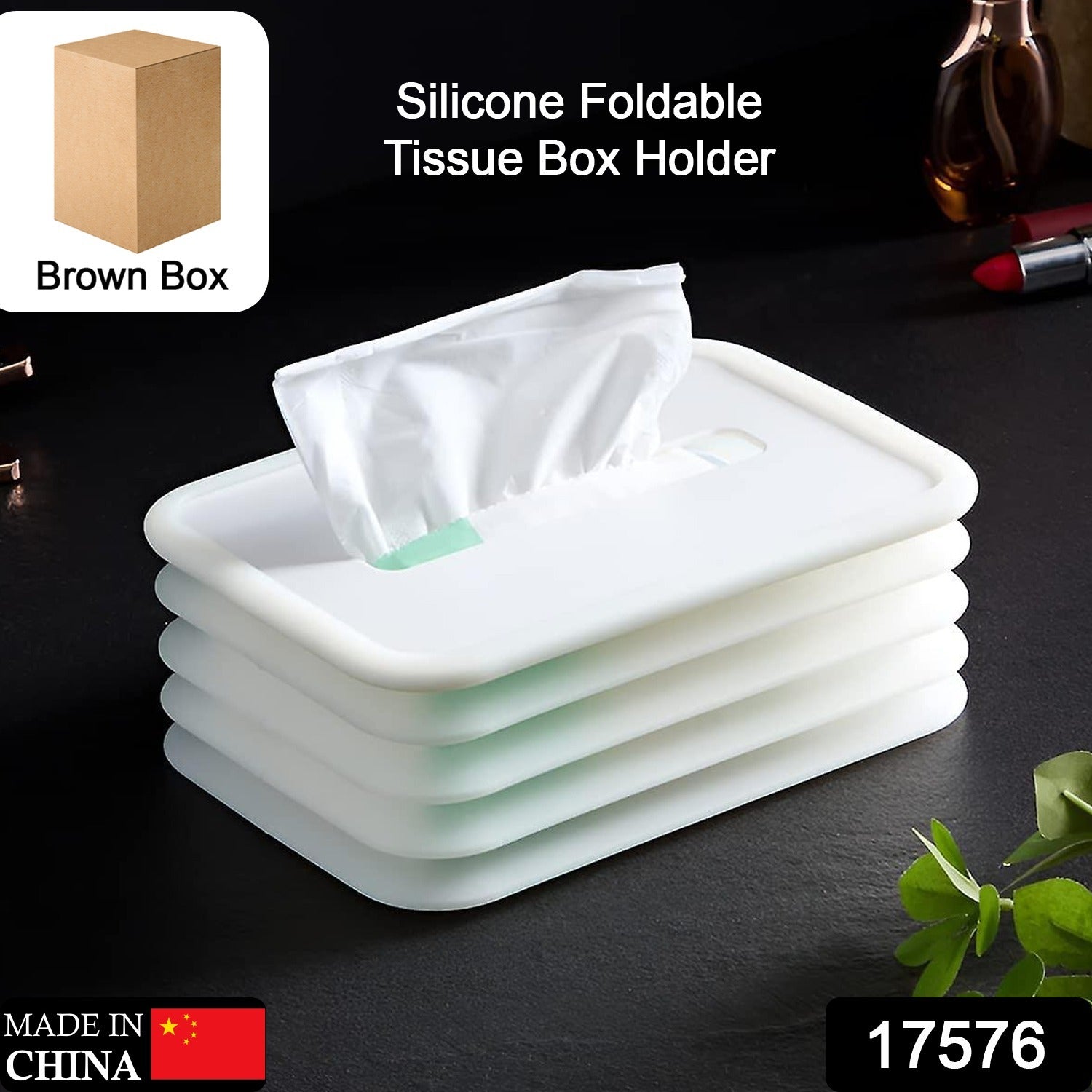 Tissues Holder Silicone Simple Tissue Box Tissues Cylinder Tissues Cube Box Tiss - 17576_foldable_silicone_tissue_holder