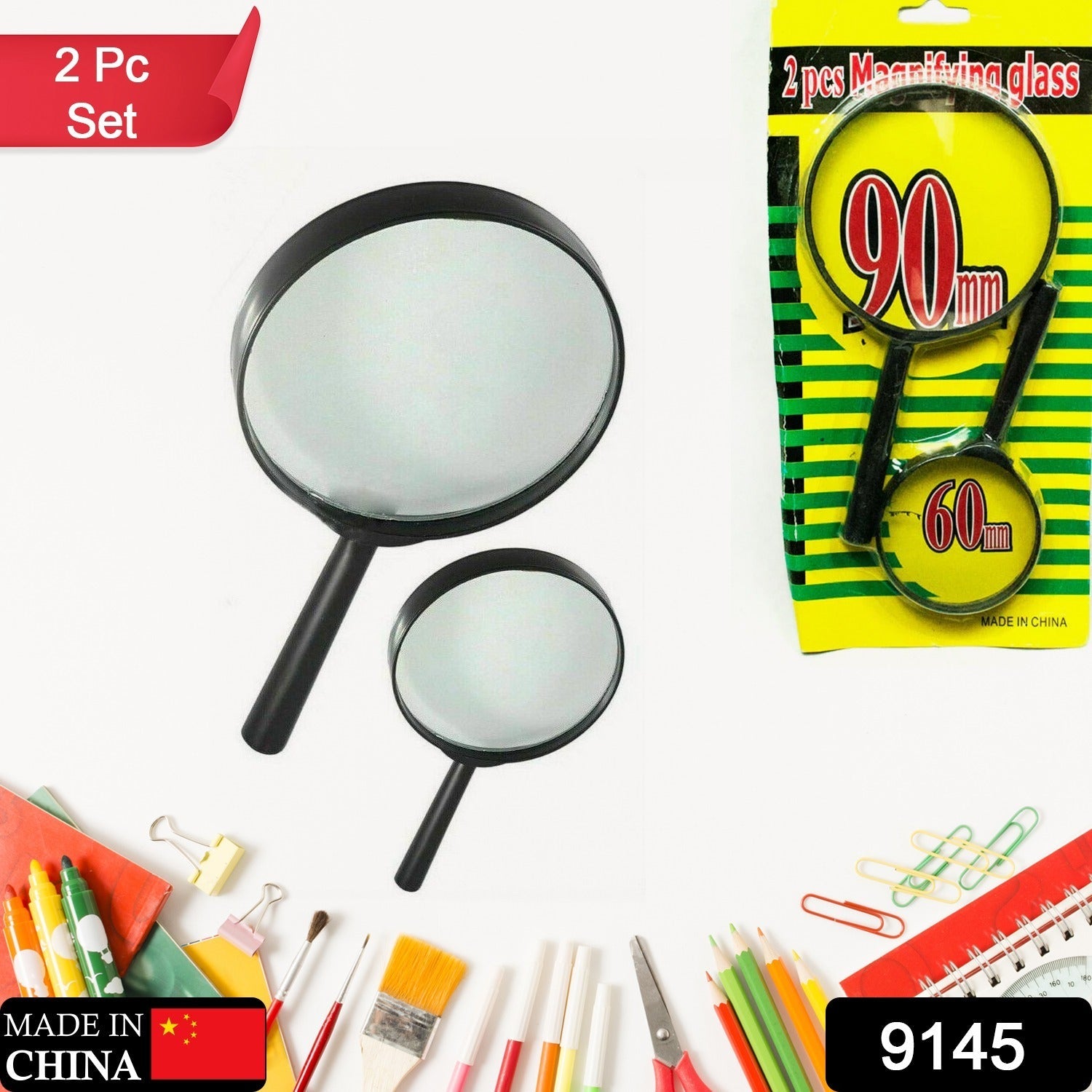 Magnifying glass Lens - reading aid made of glass - real glass magnifying glass  - 9145_magnifying_glass_lens_2pc