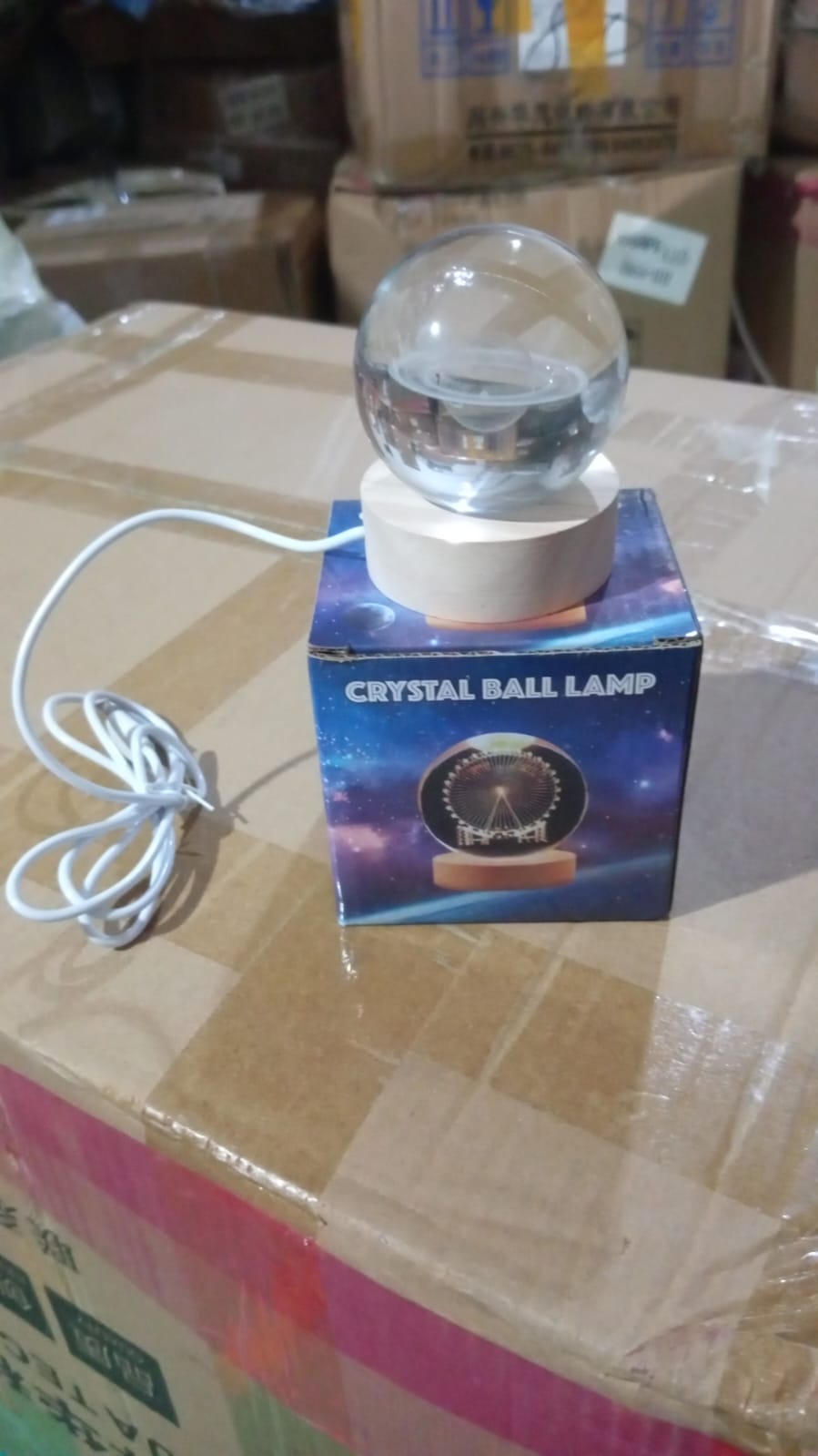 Astronaut  3D Crystal Ball lamps With Wood Base (1 Pc) - 13607_3d_astronaut_crystal_ball_lamp