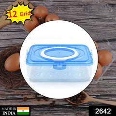 Refrigerator egg holder with 12 compartments, made of plastic for organized egg storage