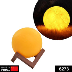 Touch sensor moon lamp with wooden stand