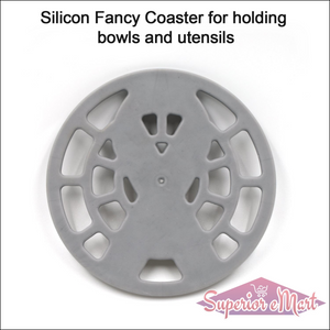 Silicone fancy coaster in gray for holding bowls and utensils, designed for home and kitchen use