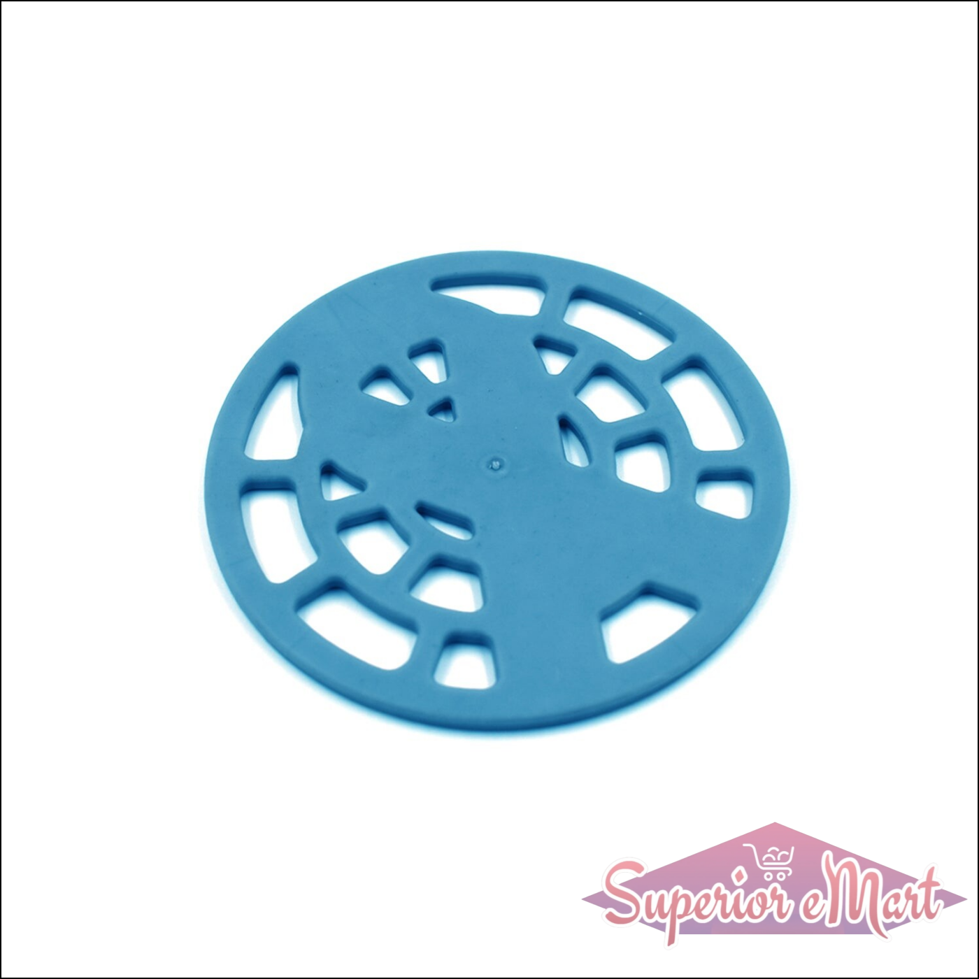 Blue silicone fancy coaster with a stylish design for protecting surfaces from drink stains