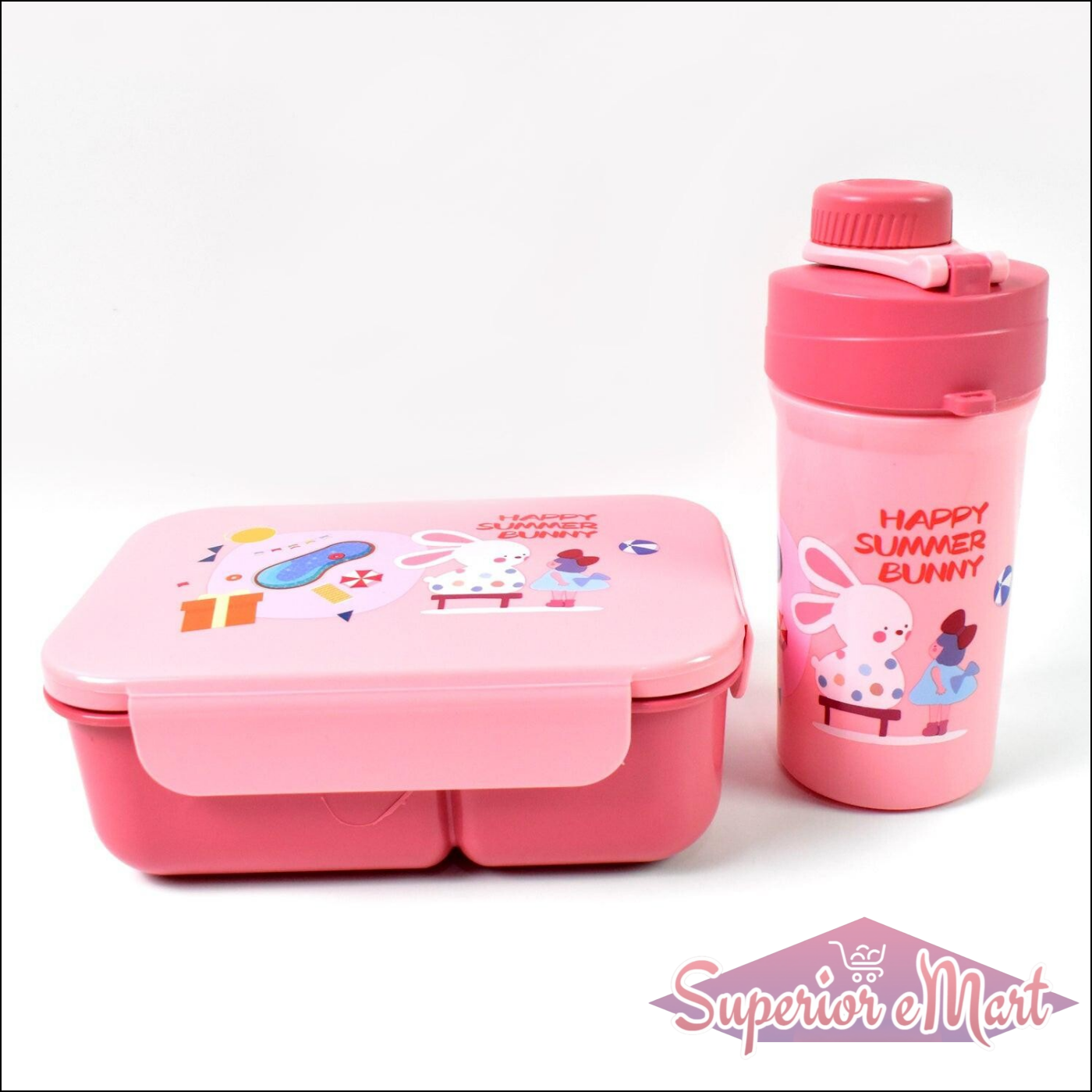 2 Compartment Lunch Box with Bottle - Superior eMart