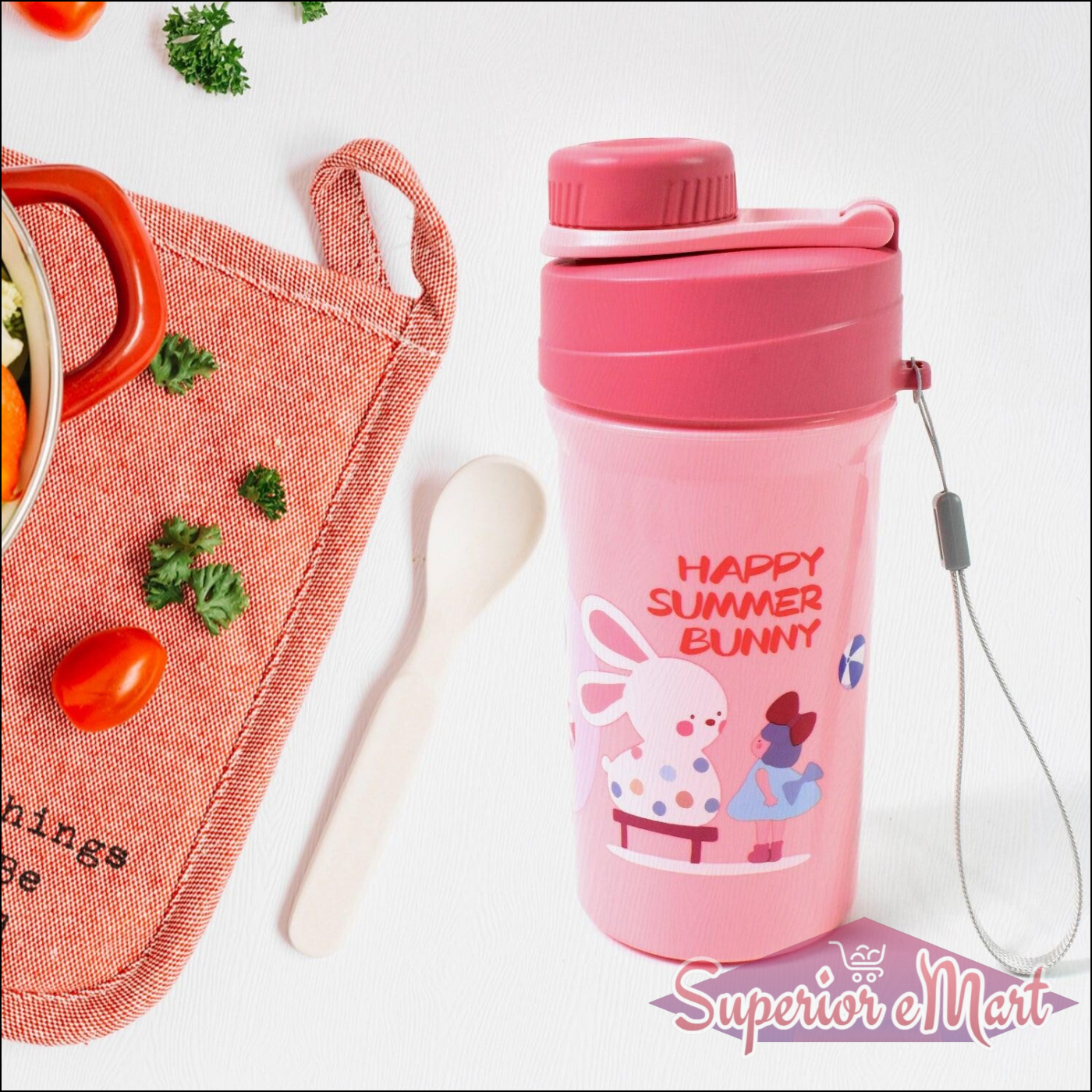 2 Compartment Lunch Box with Bottle - Superior eMart