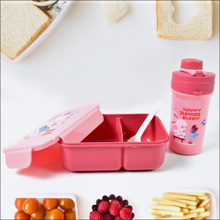 2 Compartment Lunch Box with Bottle - Superior eMart