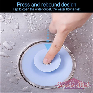 2-in-1 Blue Silicone Sewer Sink Sealer Cover Drainer (Multicolour  1 Pc) - Superior eMart