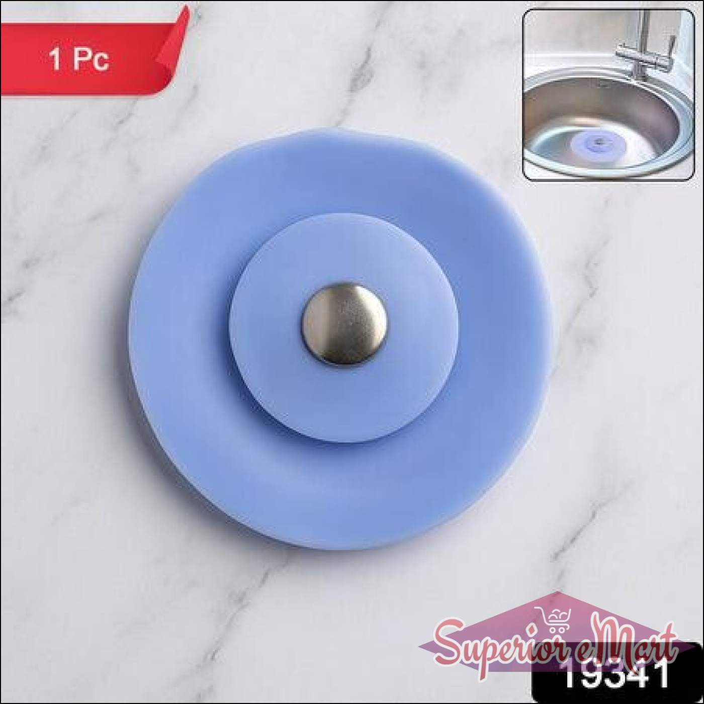 2-in-1 Blue Silicone Sewer Sink Sealer Cover Drainer (Multicolour  1 Pc) - Superior eMart