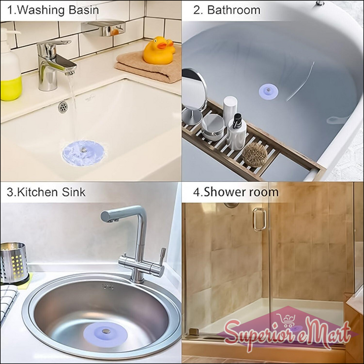 2-in-1 Blue Silicone Sewer Sink Sealer Cover Drainer (Multicolour  1 Pc) - Superior eMart