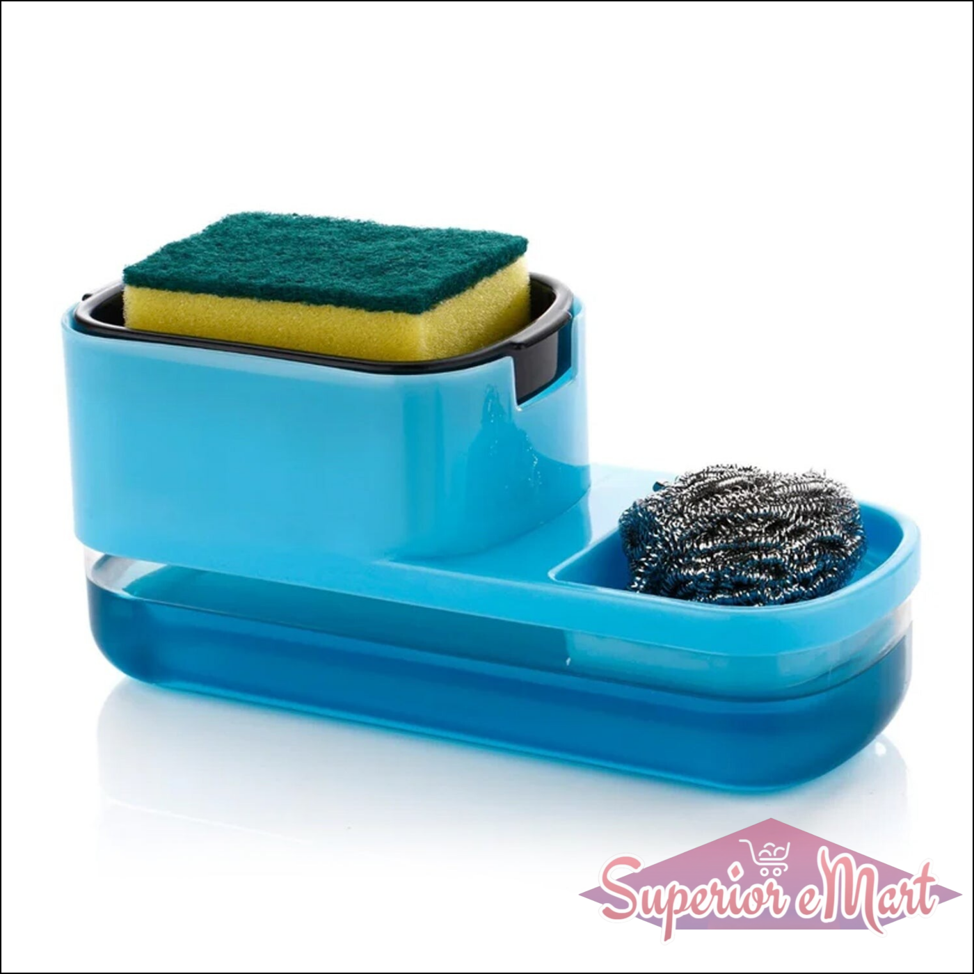 2 In 1 Dish Soap Liquid Dispenser Sponge Holder - Superior eMart