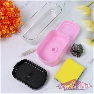 2 In 1 Dish Soap Liquid Dispenser Sponge Holder - Superior eMart