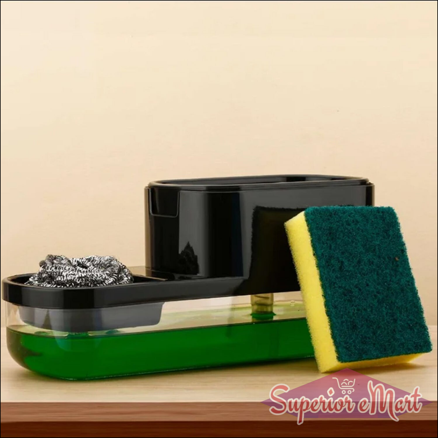 2 In 1 Dish Soap Liquid Dispenser Sponge Holder - Superior eMart