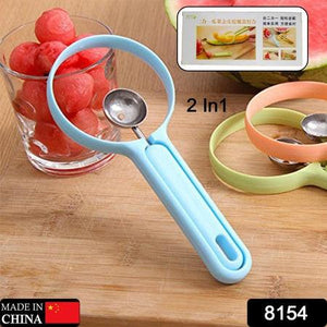 Light blue 2-in-1 fruit peeler and baller for easy fruit preparation and serving, perfect for home kitchens