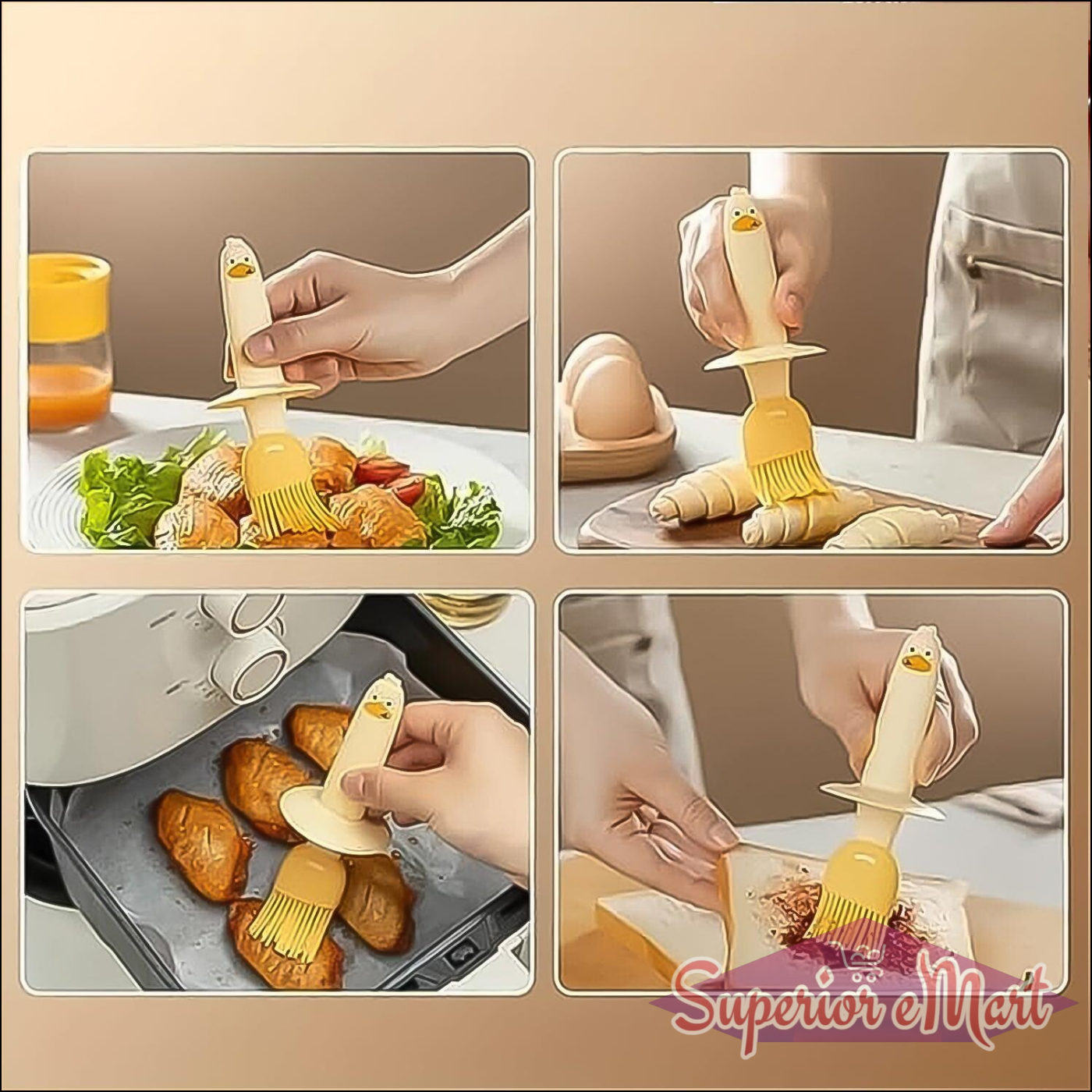2 in 1 oil dispenser with basting brush for easy cooking and grilling applications