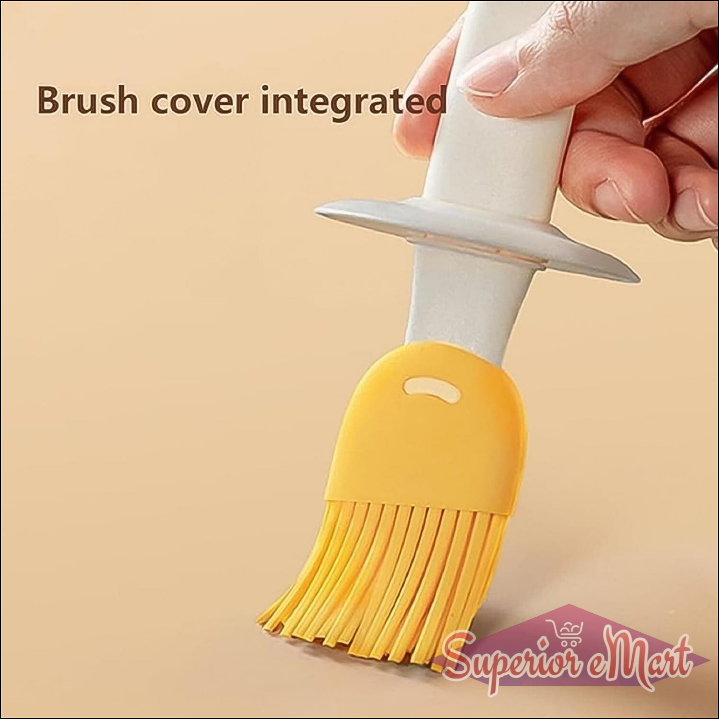 2 in 1 oil dispenser with basting brush featuring an integrated brush cover for easy storage