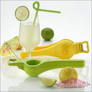 Superior eMart 2 in 1 lemon squeezer and bottle opener in green for easy juice extraction and bottle opening