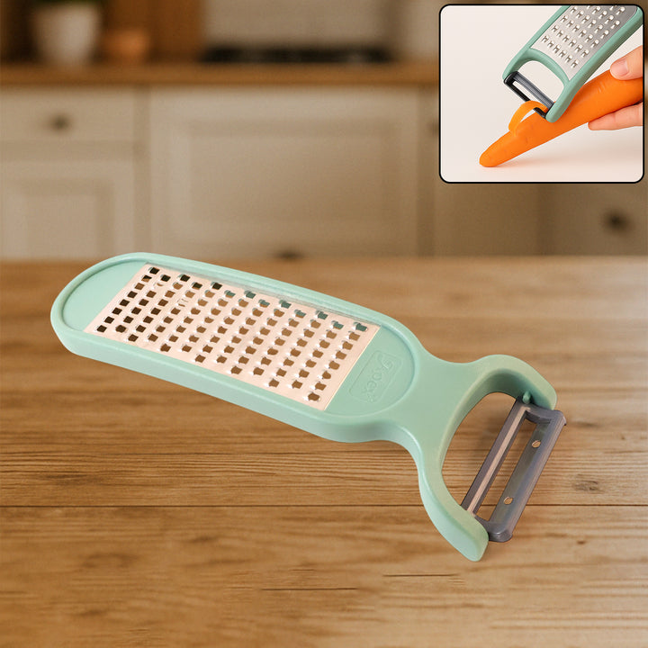Superior eMart 2-in-1 vegetable grater peeler in mint green for easy meal prep and efficient peeling
