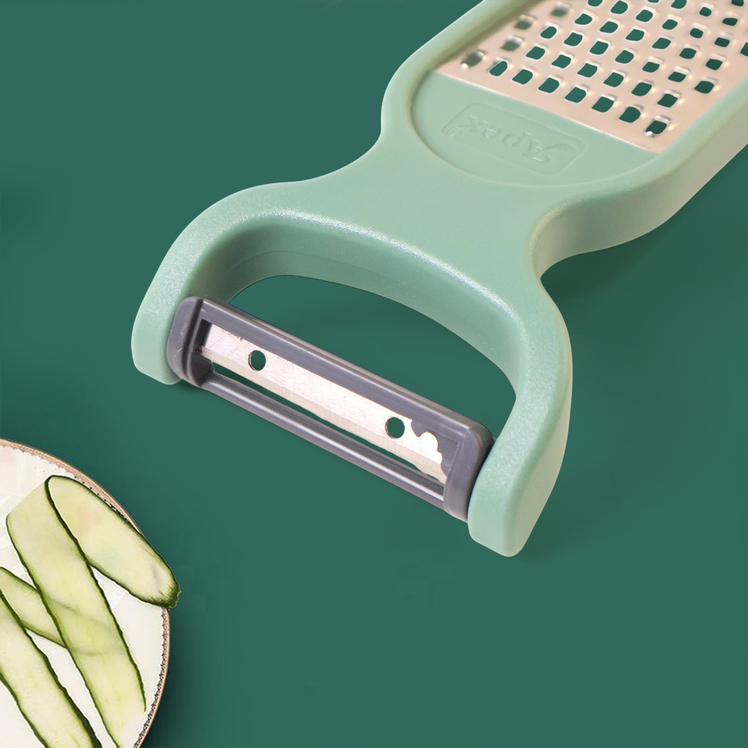 Superior eMart 2-in-1 vegetable grater peeler in green for effortless slicing and peeling