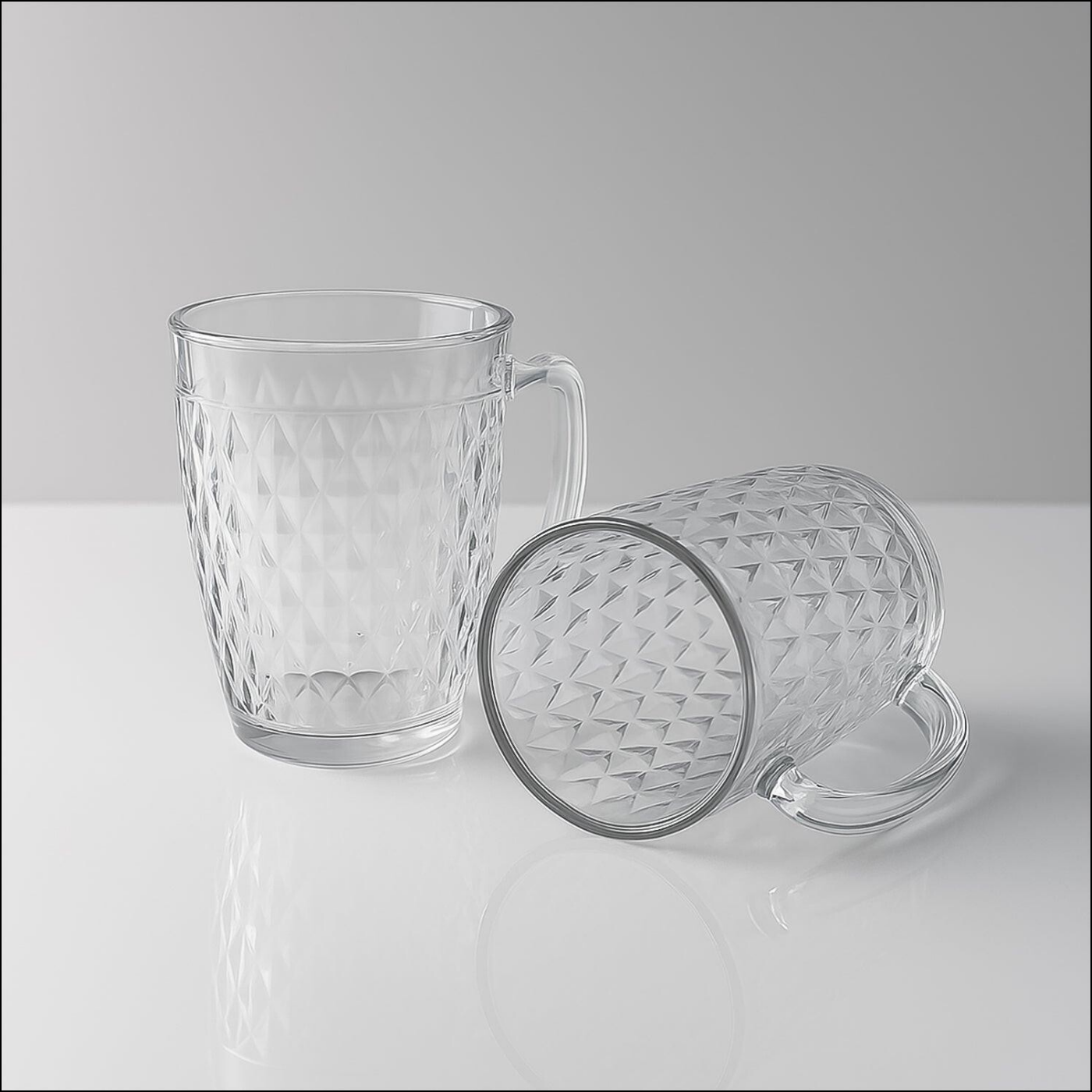 2 Pc Set 400ml Glass Mugs for Mocktails - Superior eMart