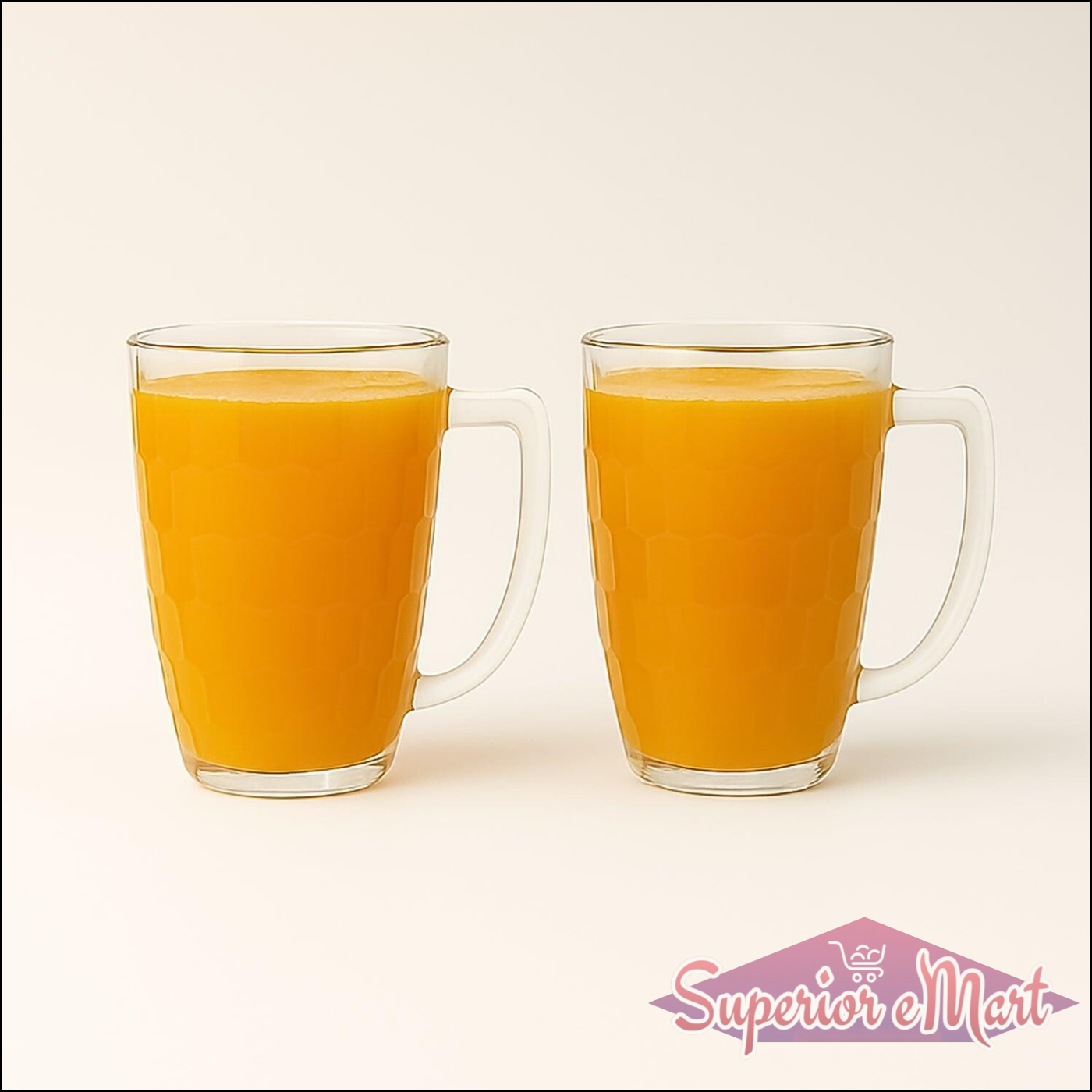 2 Pc Set 400ml Glass Mugs for Mocktails - Superior eMart
