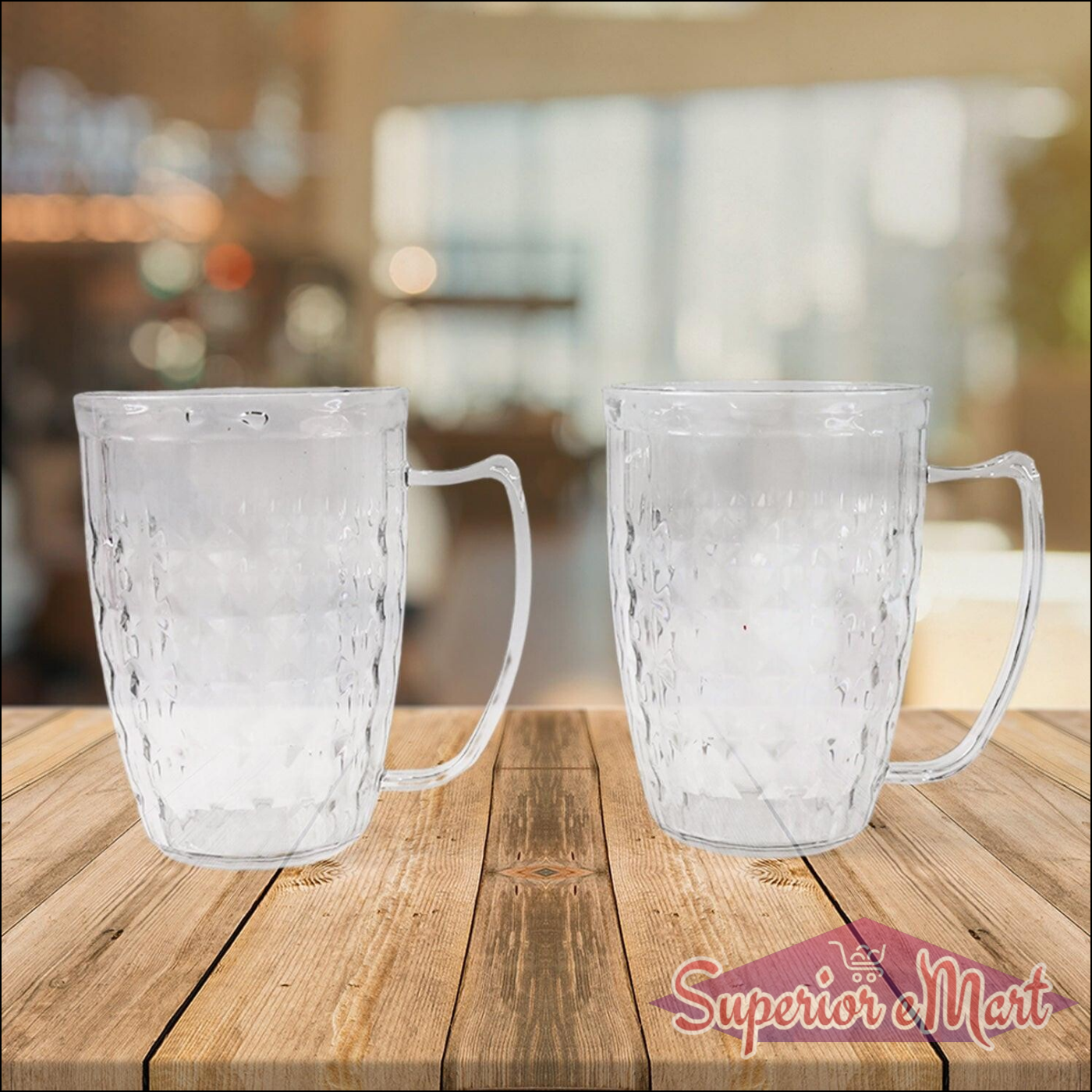 2 Pc Set 400ml Glass Mugs for Mocktails - Superior eMart