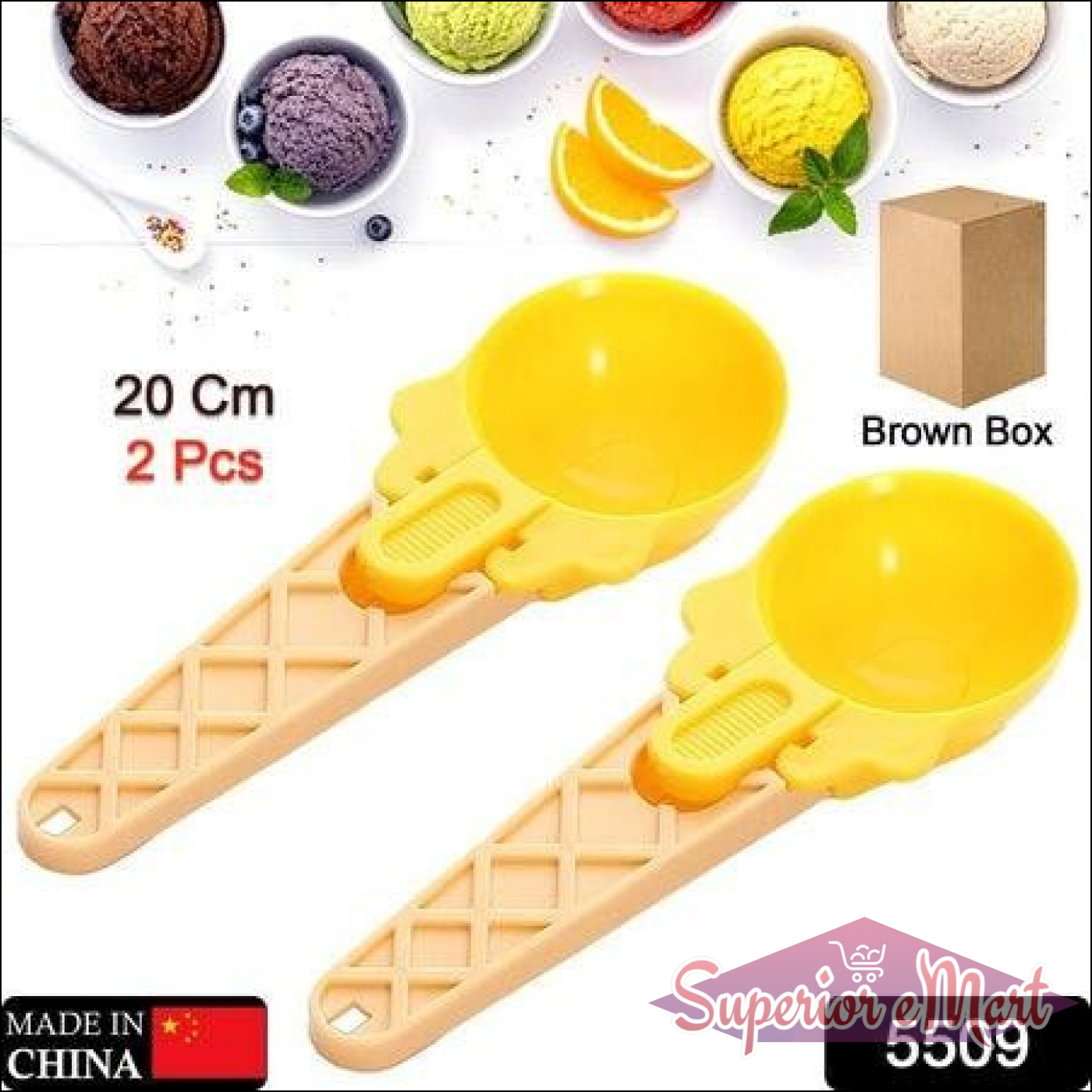 2-Piece Plastic Ice Cream & Watermelon Scooper with Trigger Dipper - Superior eMart