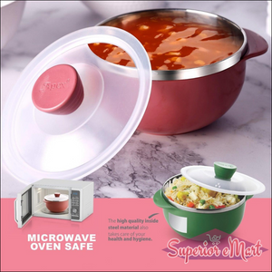 2 Piece Serving Bowls with Lids - 1000 & 700ML - Superior eMart