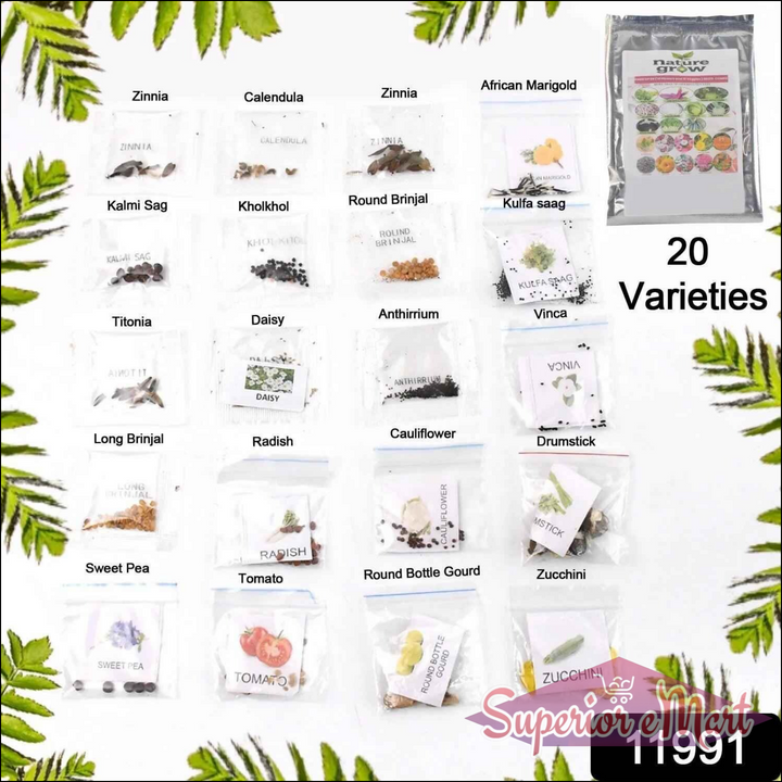 20 Variety Vegetable Flower Seeds - Superior eMart