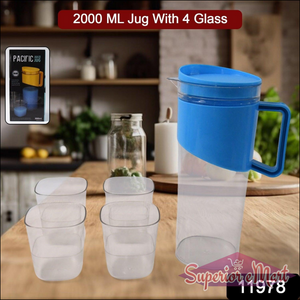 2000 ml Water Jug with Glasses Set - Superior eMart