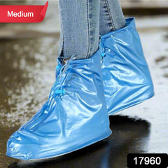 Plastic Shoes Cover Reusable Anti-Slip Boots Zippered Overshoes Covers Transpare - 17960_medium_shoe_cover_1_pair