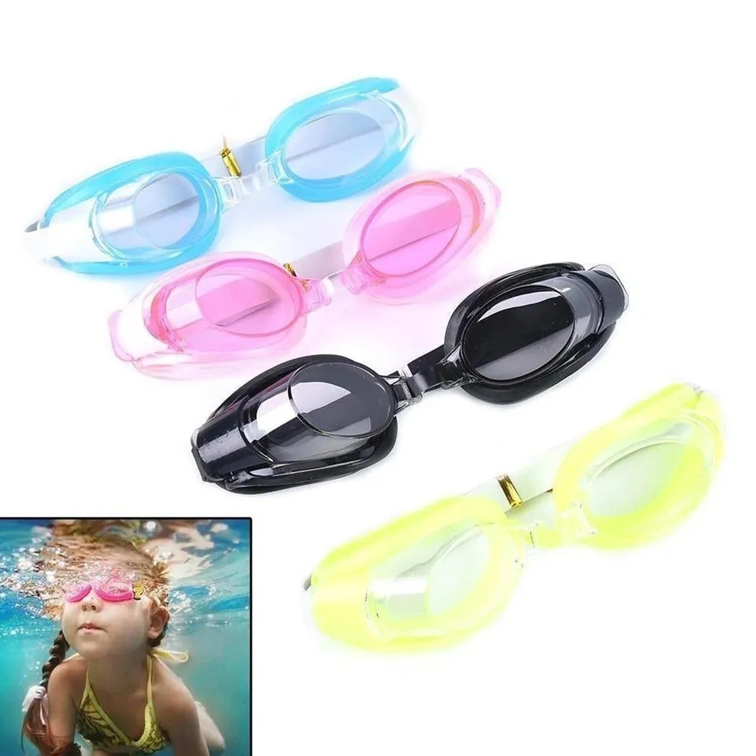 Cute Design Adjustable Swimming Goggles Summer Season Pool Party Swim Sunglasses - 0270_adjust_swimming_goggles_1pc