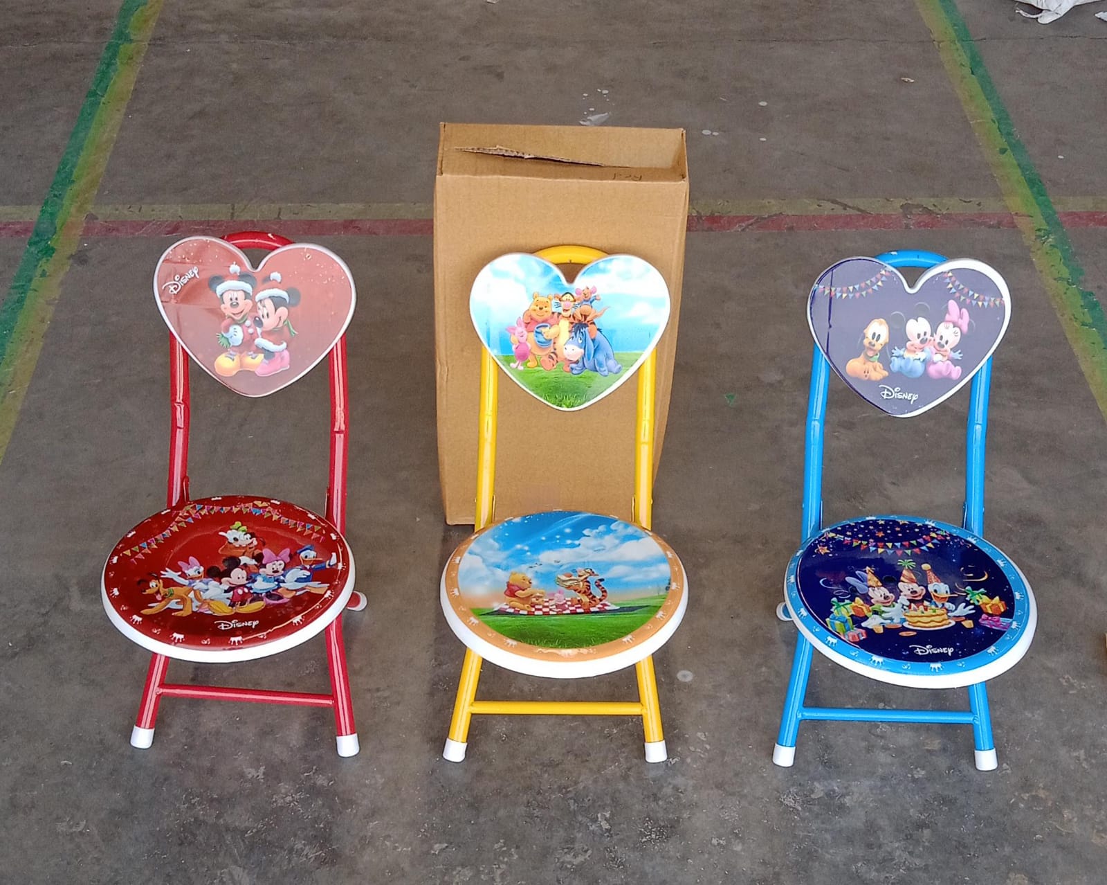 Heart Shape Kids Chair Cartoon Printed Foldable Kids / Children Folding Chair fo - 17761_heart_shape_kids_chair_1pc